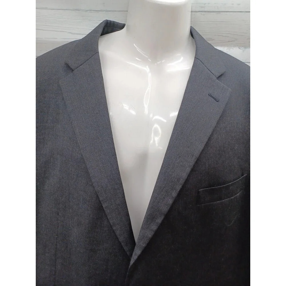 Jones New York Men's Charcoal Black 100% Wool Blazer Sz 48R